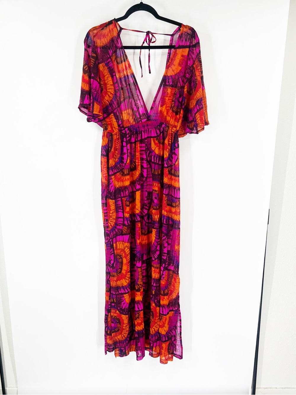 Bleu Rod Beattie Mesh Long Printed Cover-Up Dress